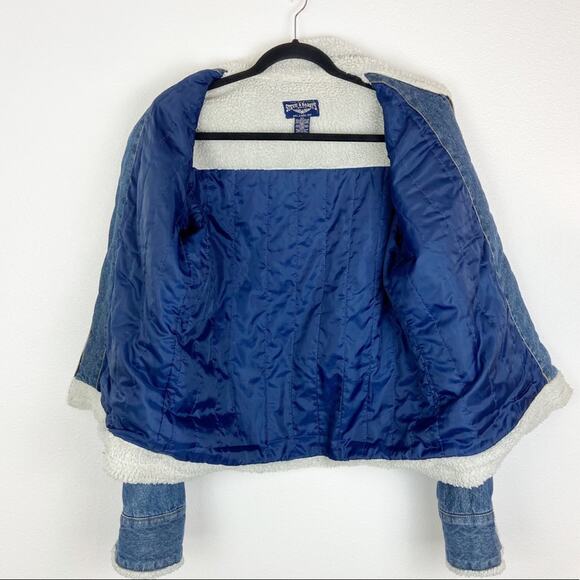 Steve & Barry’s Jean Jacket Sherpa Collar Cuffs Lined Country Western Boho XL - Picture 4 of 8